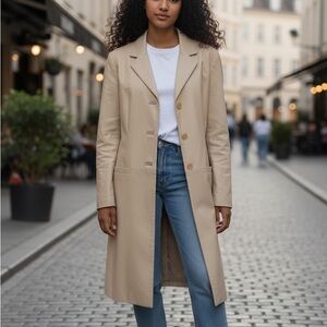Vintage Danier Classic Beige leather Trench Coat